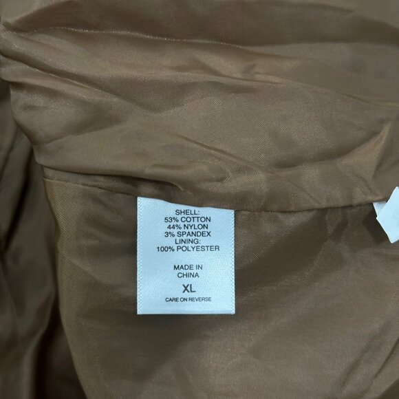 New York & Company Brown Double-Breasted Belted Trench Coat Ruffle Hem Womens XL - Picture 8 of 16